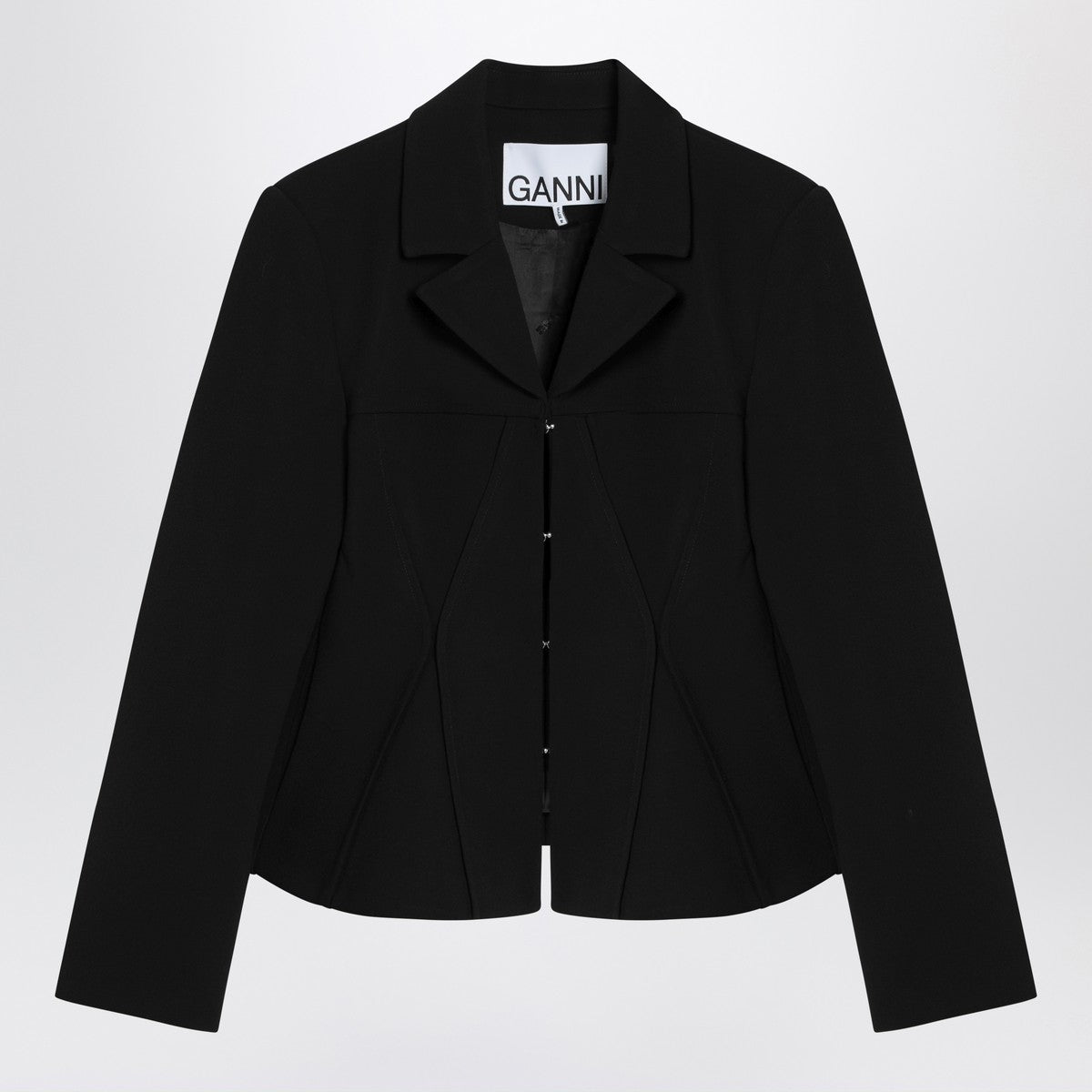 GANNI Black jacket in crêpe Ganni