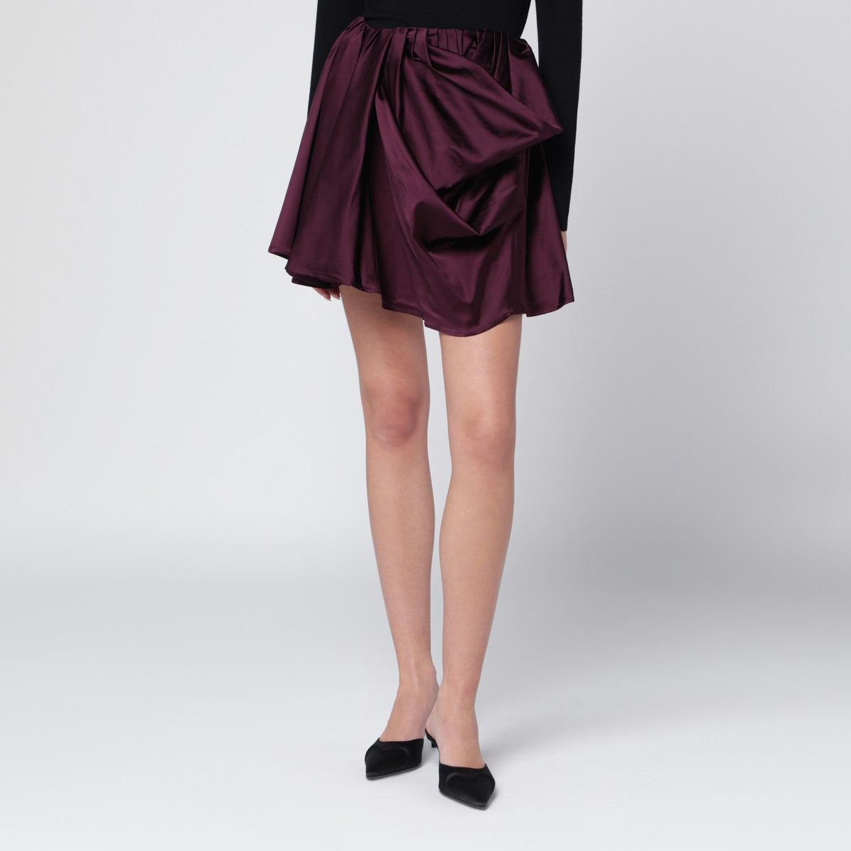 GANNI Mauve draped mini skirt Ganni