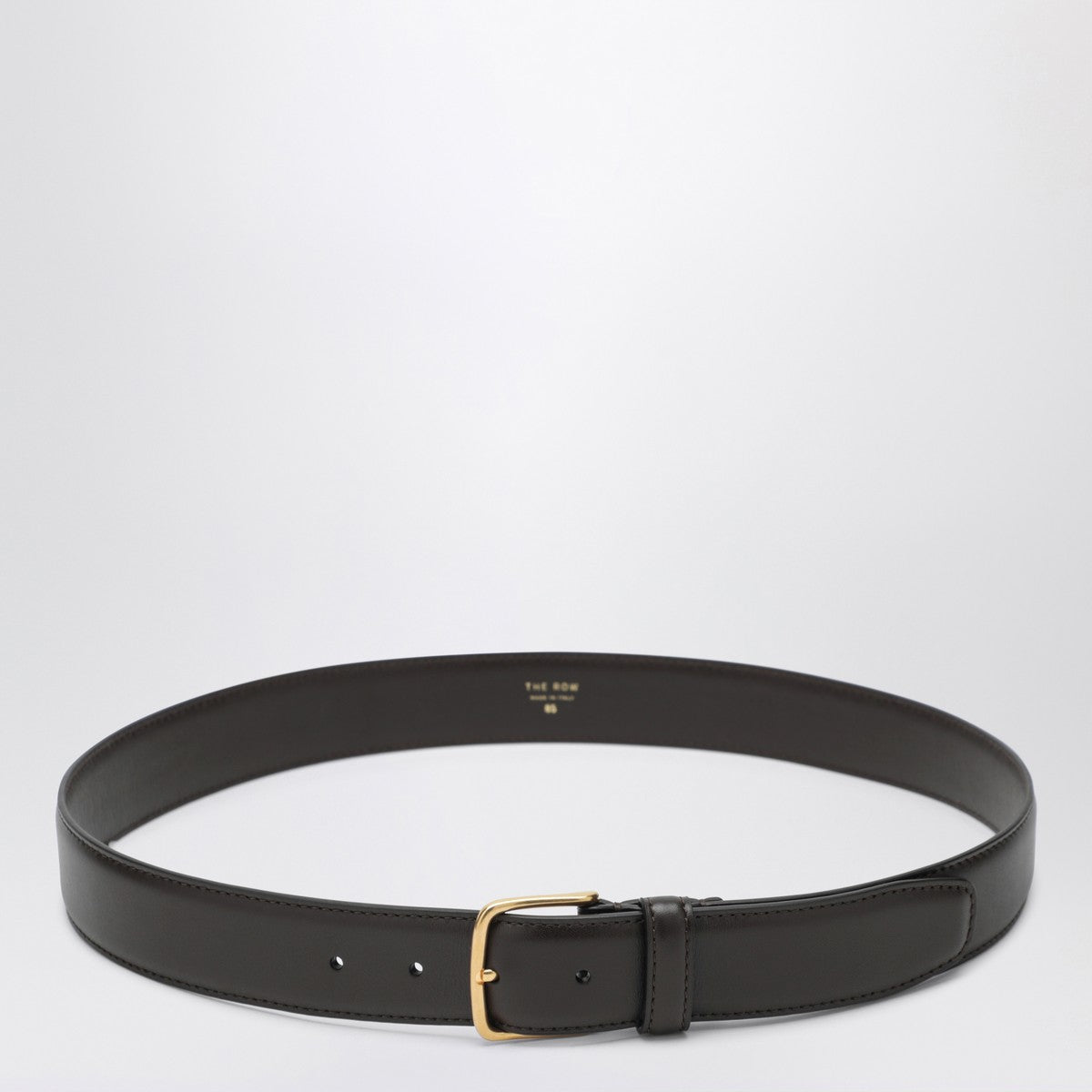The Row Brown leather belt with buckle The Row