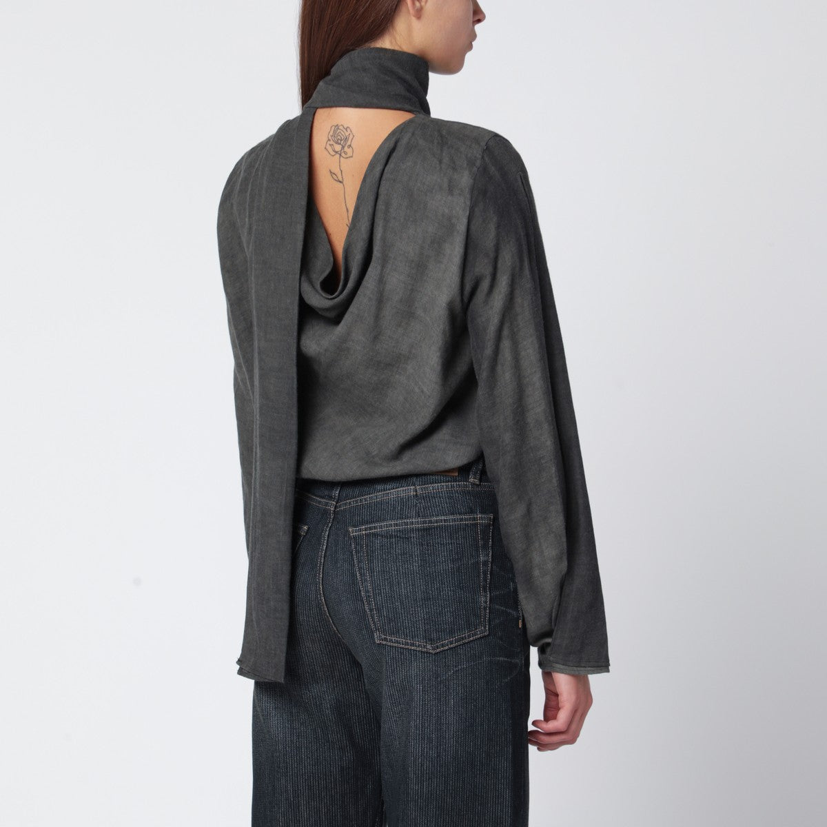 Our Legacy Dark grey cotton and wool blouse Our Legacy