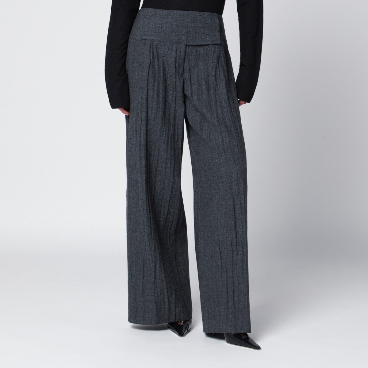 Our Legacy Grey wool-blend pleated trousers Our Legacy