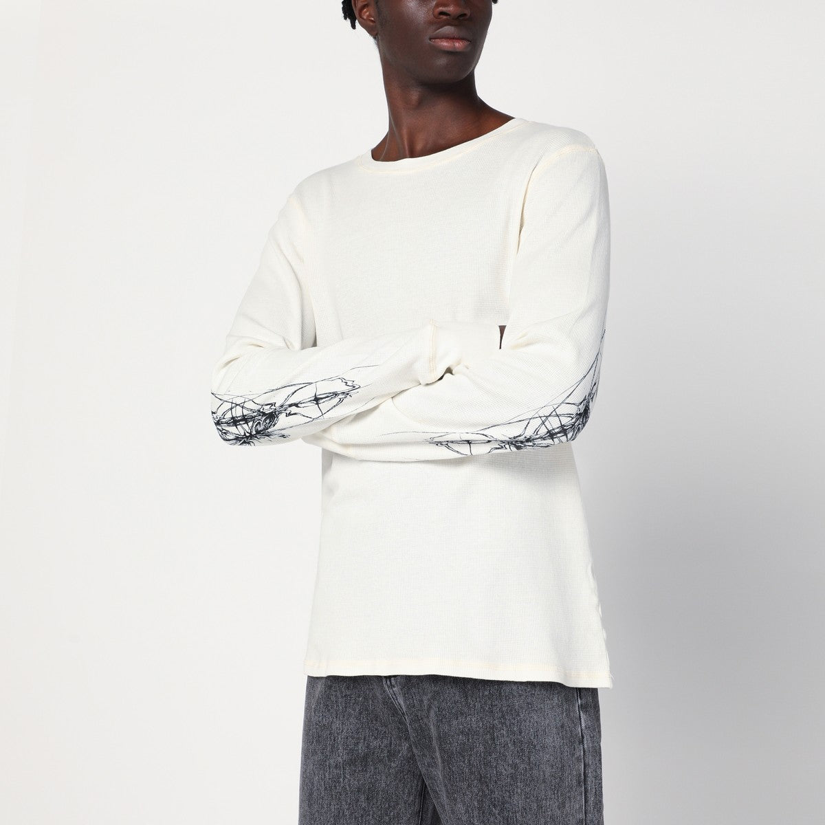 Basketcase Gallery White cotton crewneck sweater Basketcase Gallery