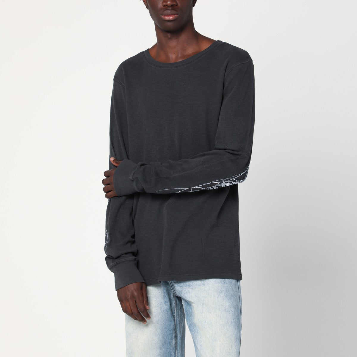 Basketcase Gallery Vintage Black cotton crewneck sweater Basketcase Gallery