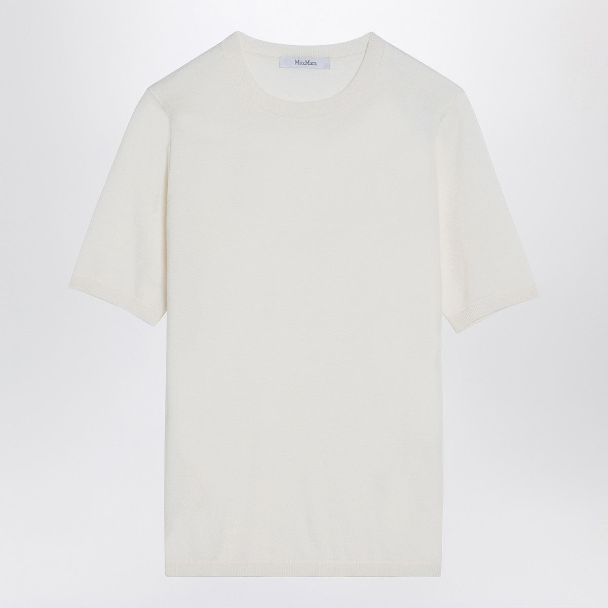 Max Mara White silk and cashmere crew-neck t-shirt Max Mara