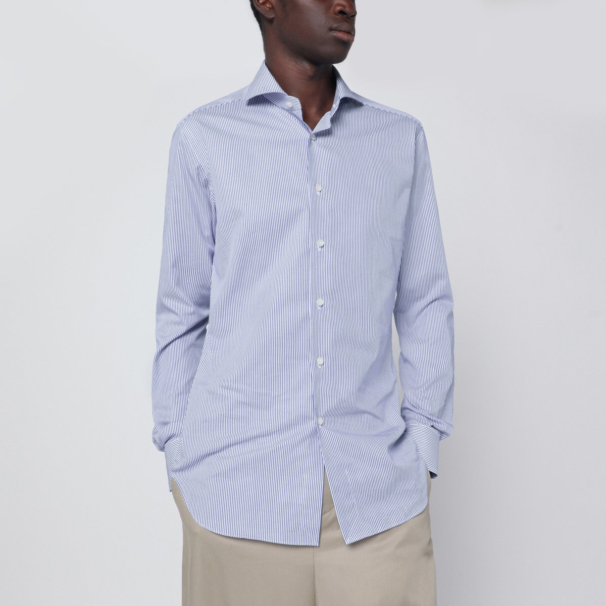 XACUS White striped Travel shirt XACUS