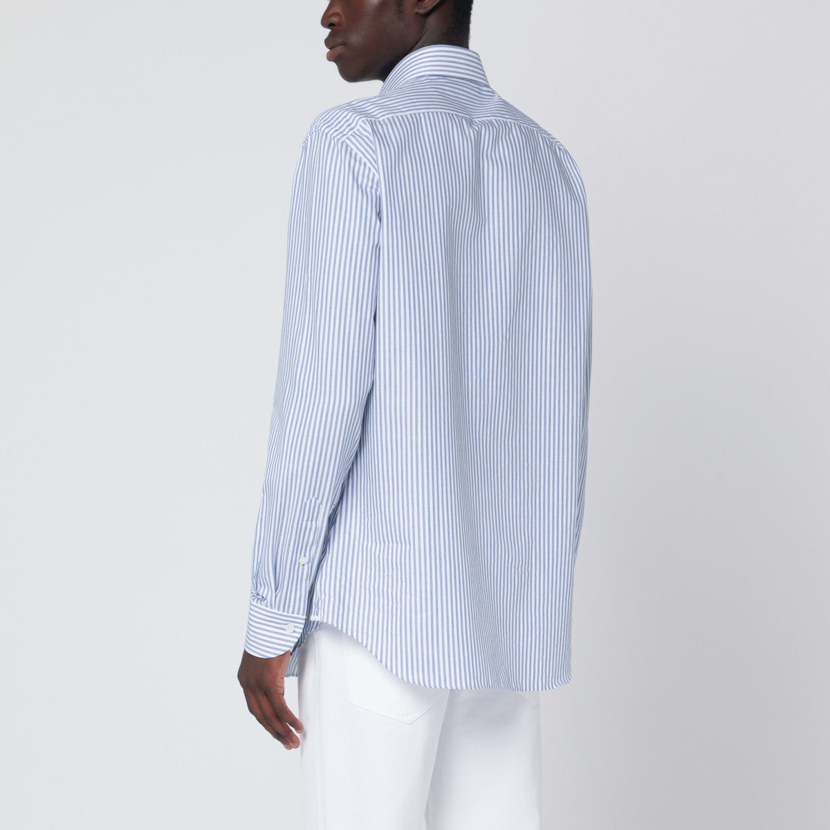XACUS White/blue striped Travel shirt XACUS