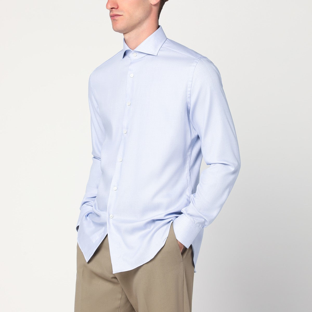 XACUS Light blue Travel cotton shirt XACUS