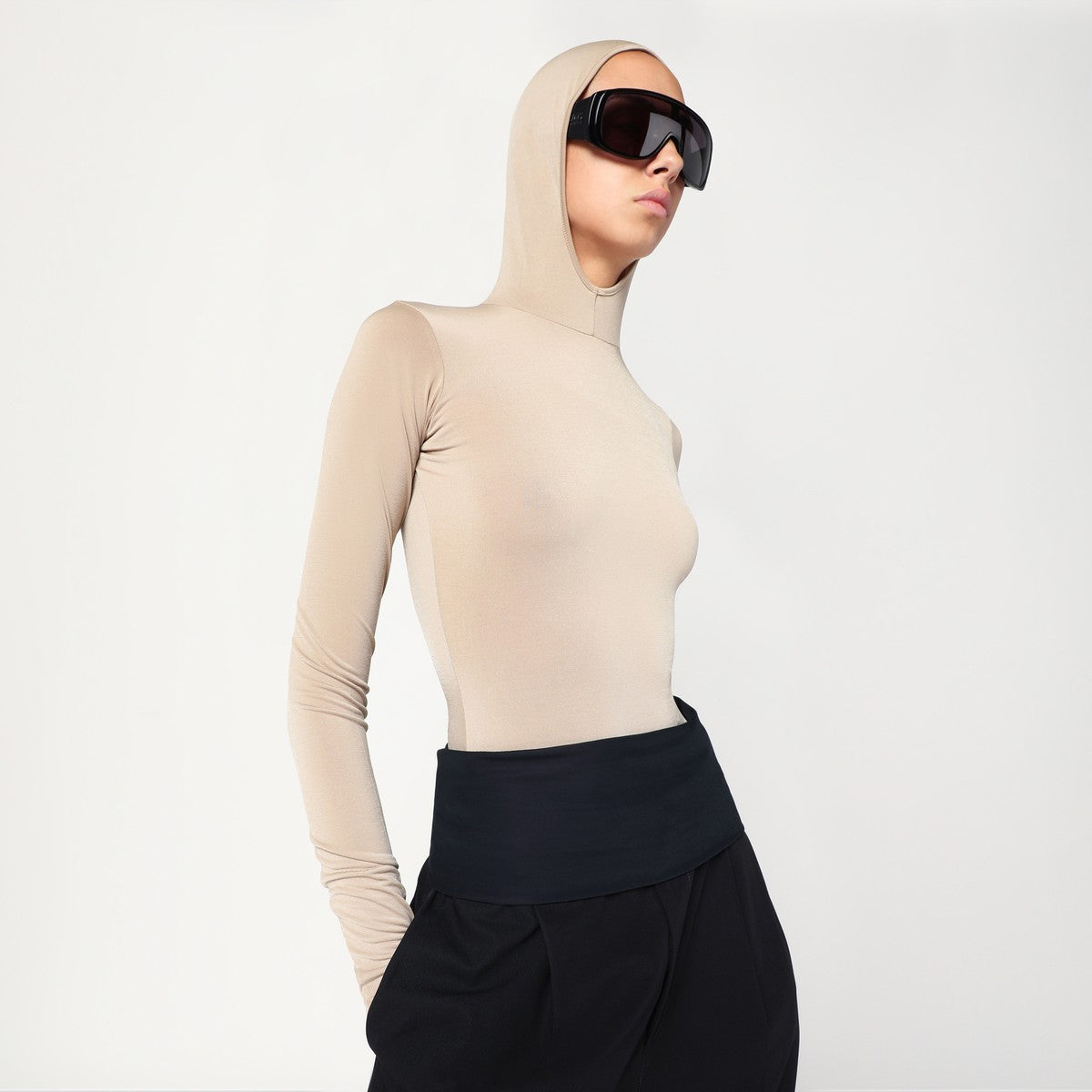 DARKPARK Billie hooded top in flesh colour Darkpark