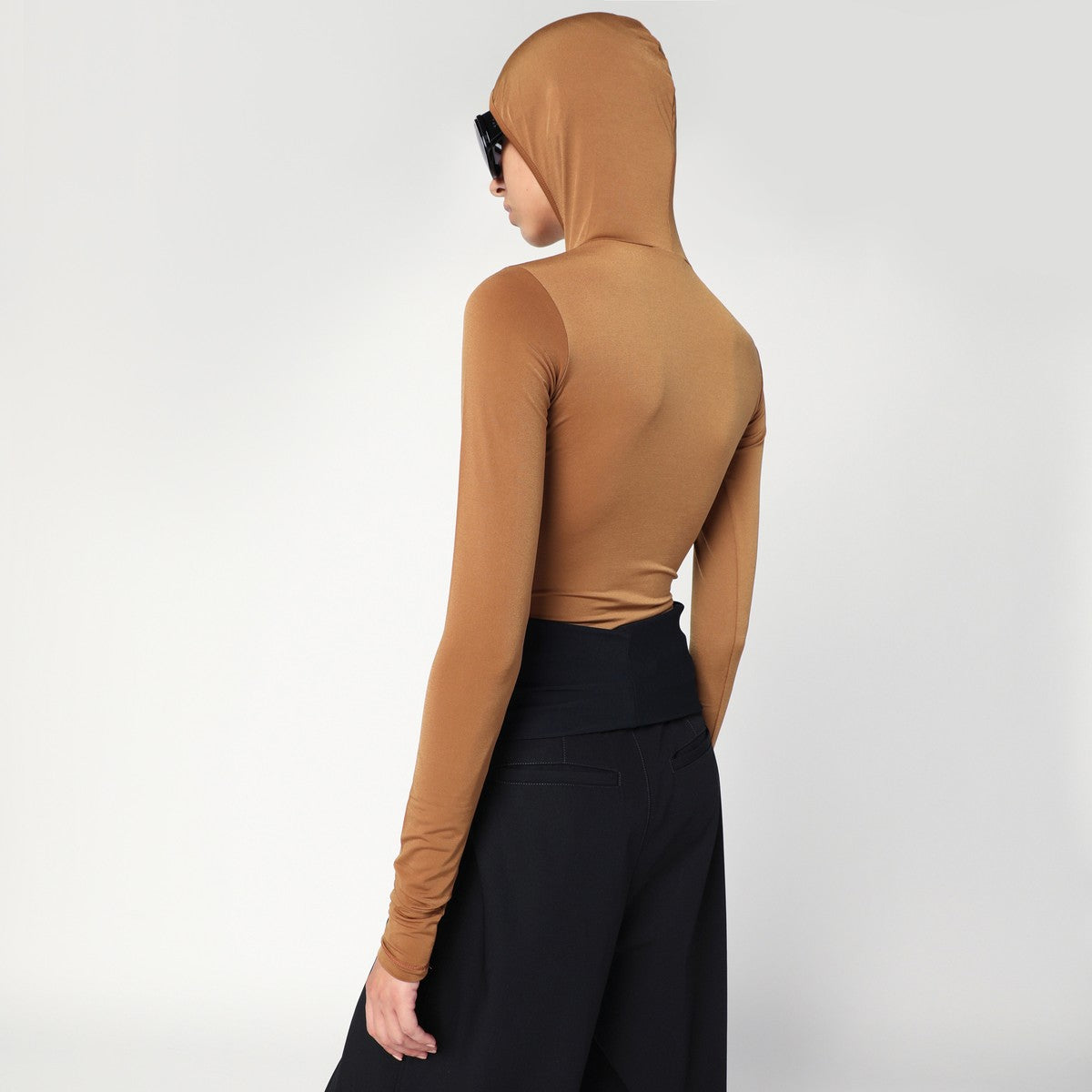 DARKPARK Billie hooded top in caramel colour Darkpark