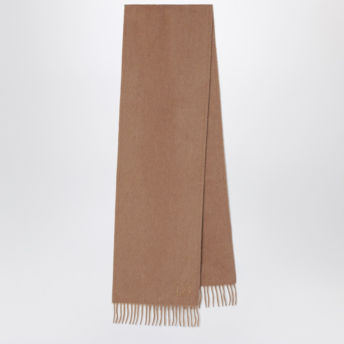 Max Mara Camel scarf with Monogram embroidery Max Mara