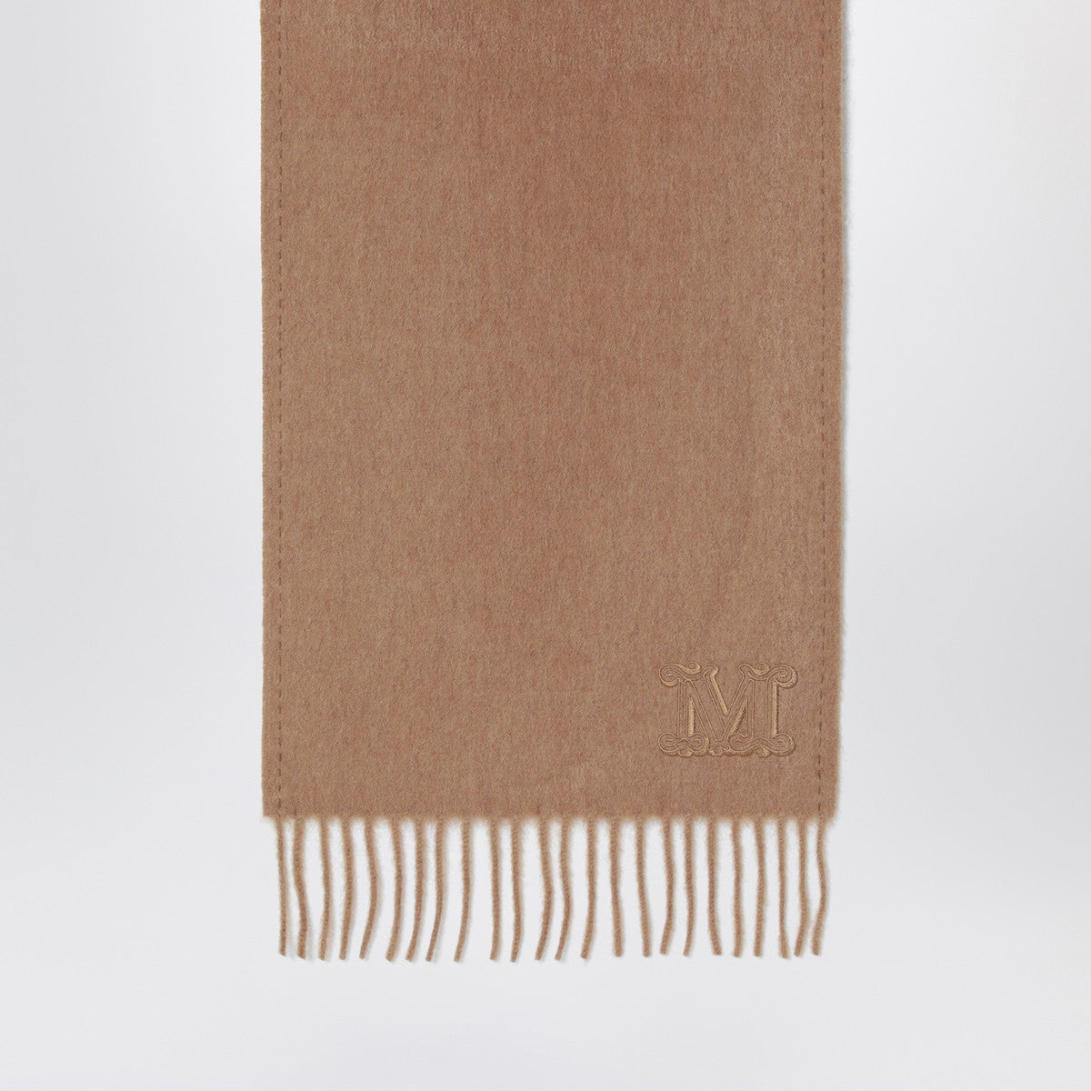 Max Mara Camel scarf with Monogram embroidery Max Mara