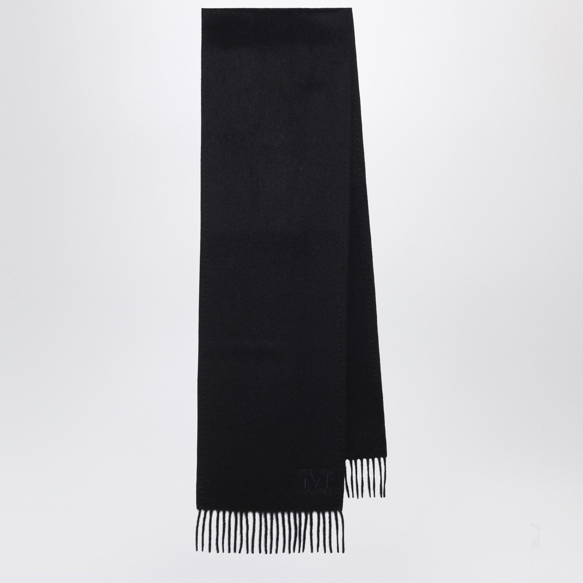 Max Mara Black camel scarf with Monogram embroidery Max Mara