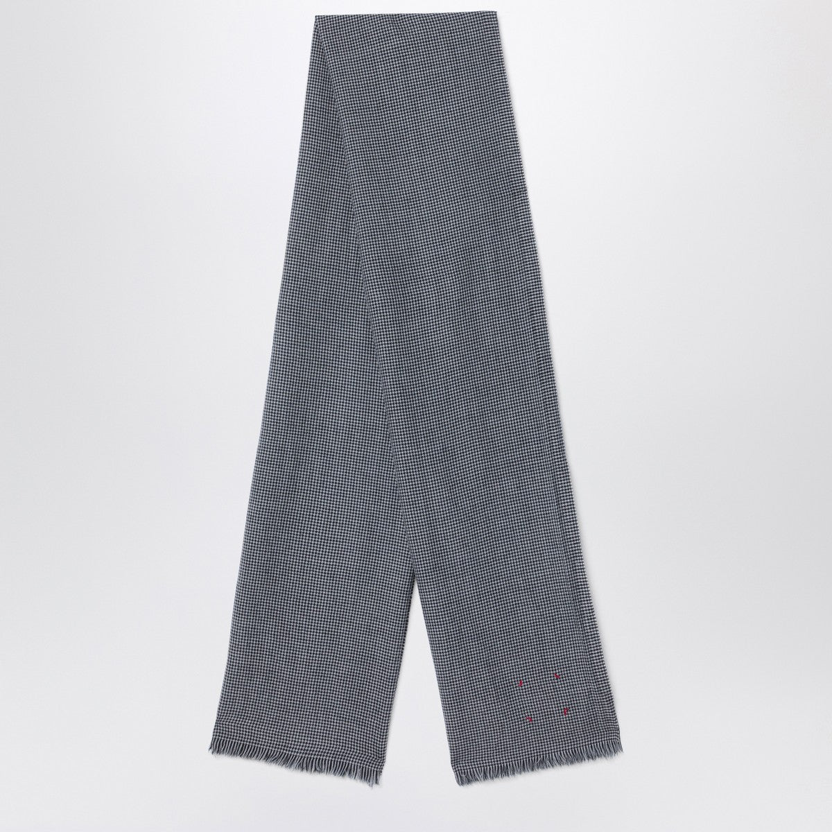 Destin White/black check wool scarf Destin