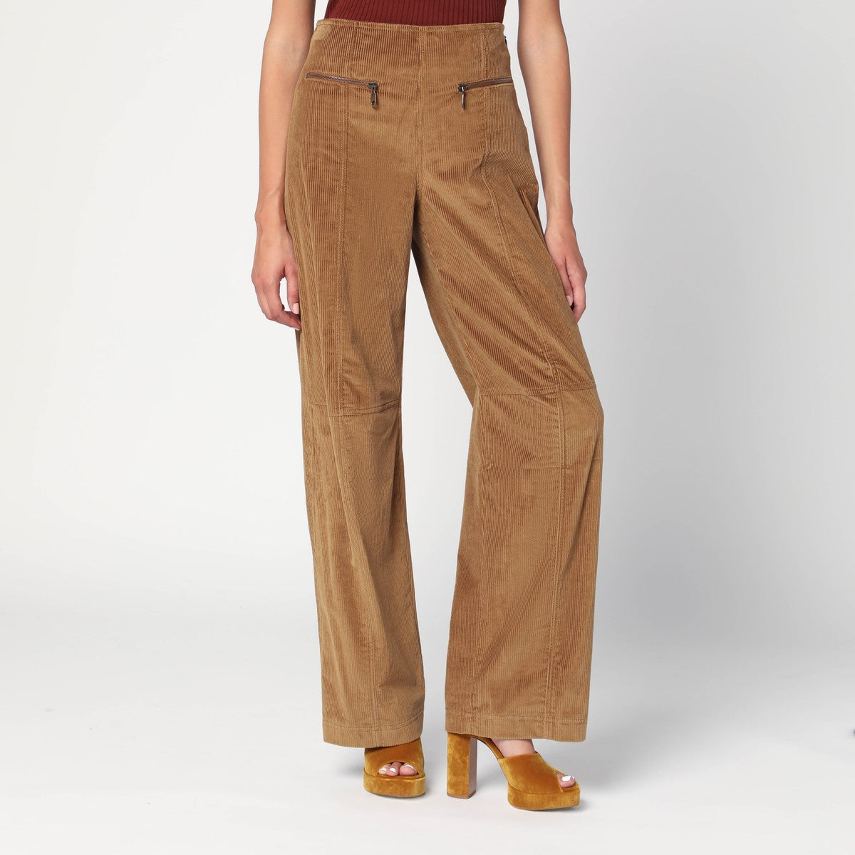 ETRO Brown velvet palazzo pants Etro