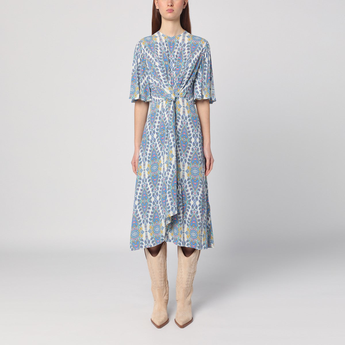 ETRO Flared midi dress with multi-coloured print Etro