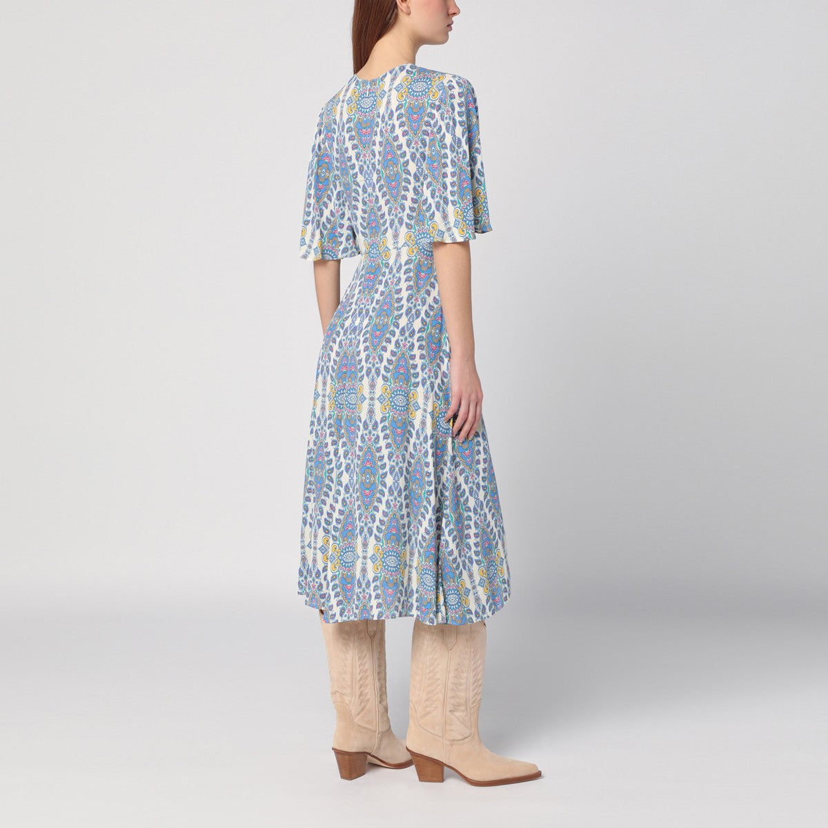 ETRO Flared midi dress with multi-coloured print Etro