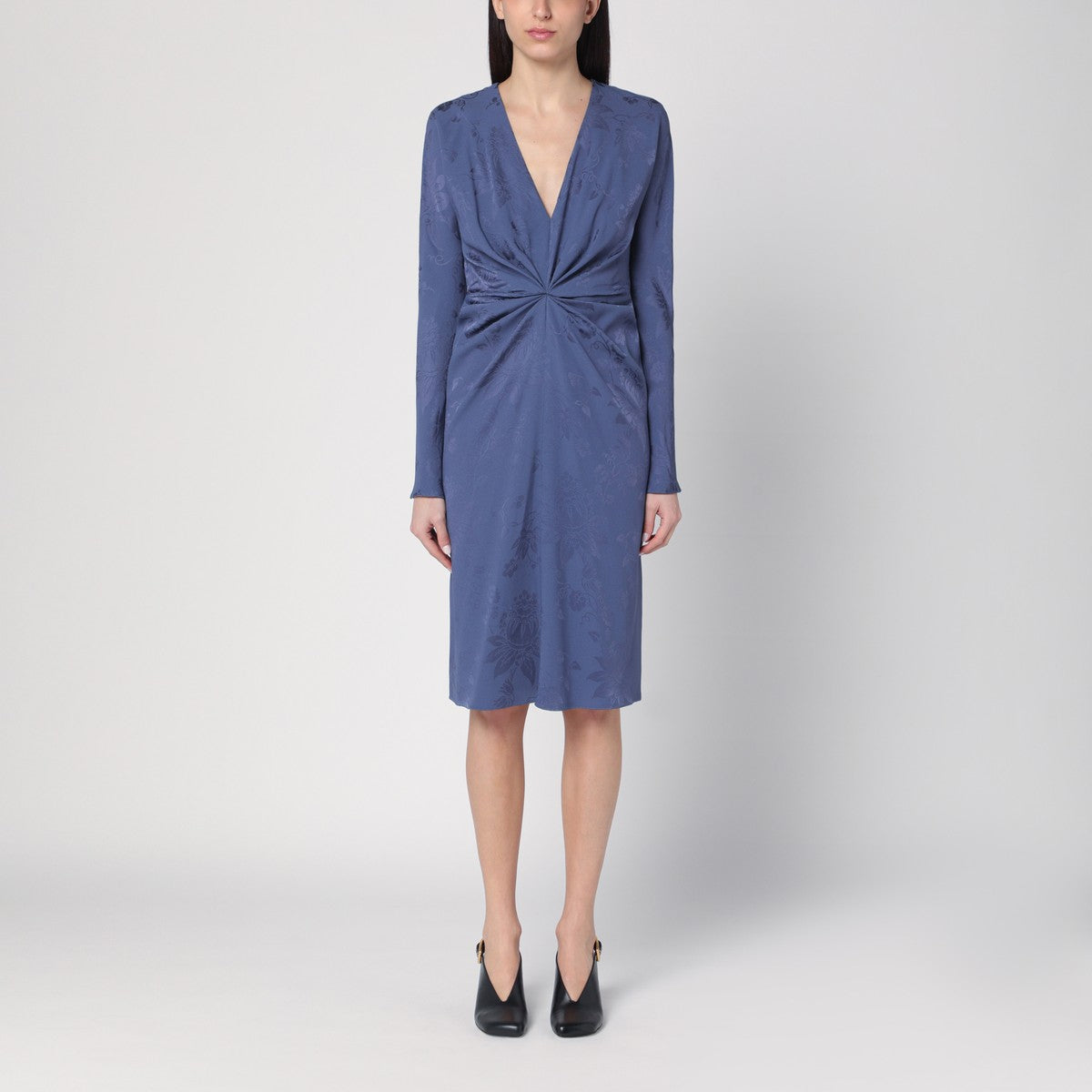 ETRO Jacquard-effect dress in cornflower blue Etro