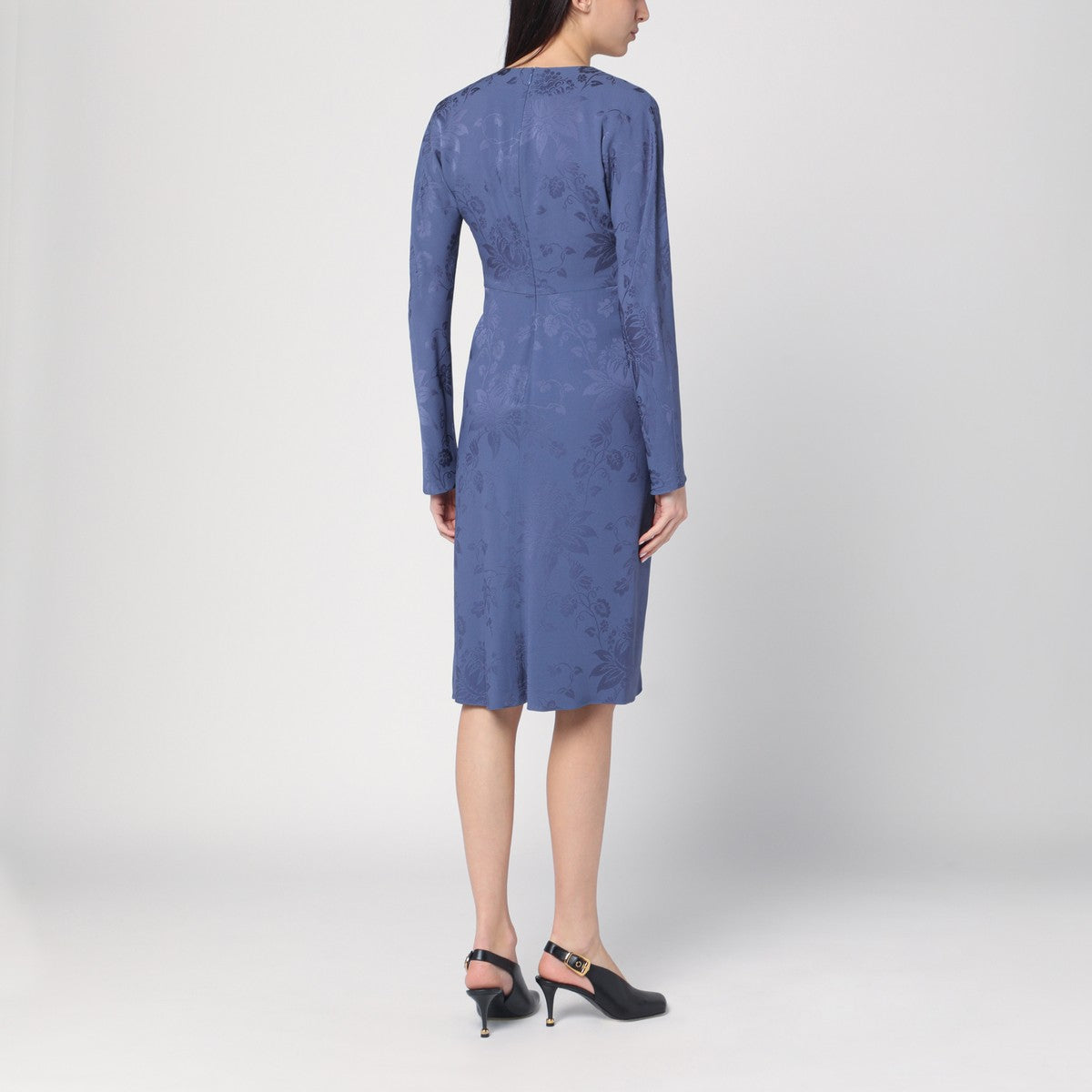 ETRO Jacquard-effect dress in cornflower blue Etro