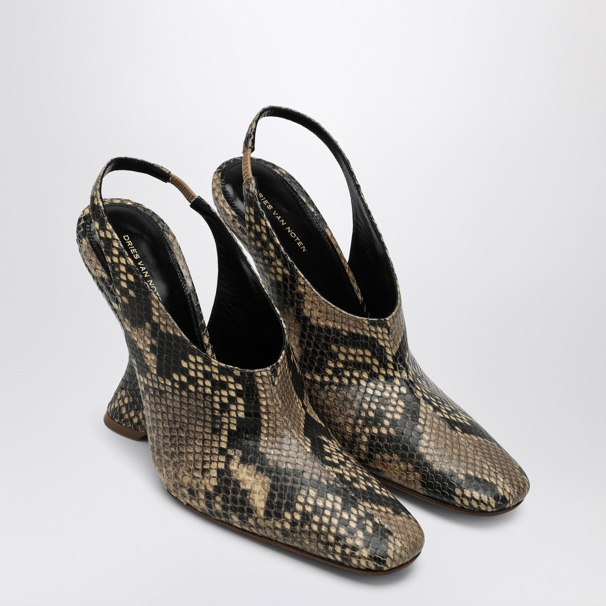 Dries Van Noten Pumps with a wedge in printed leather Dries Van Noten