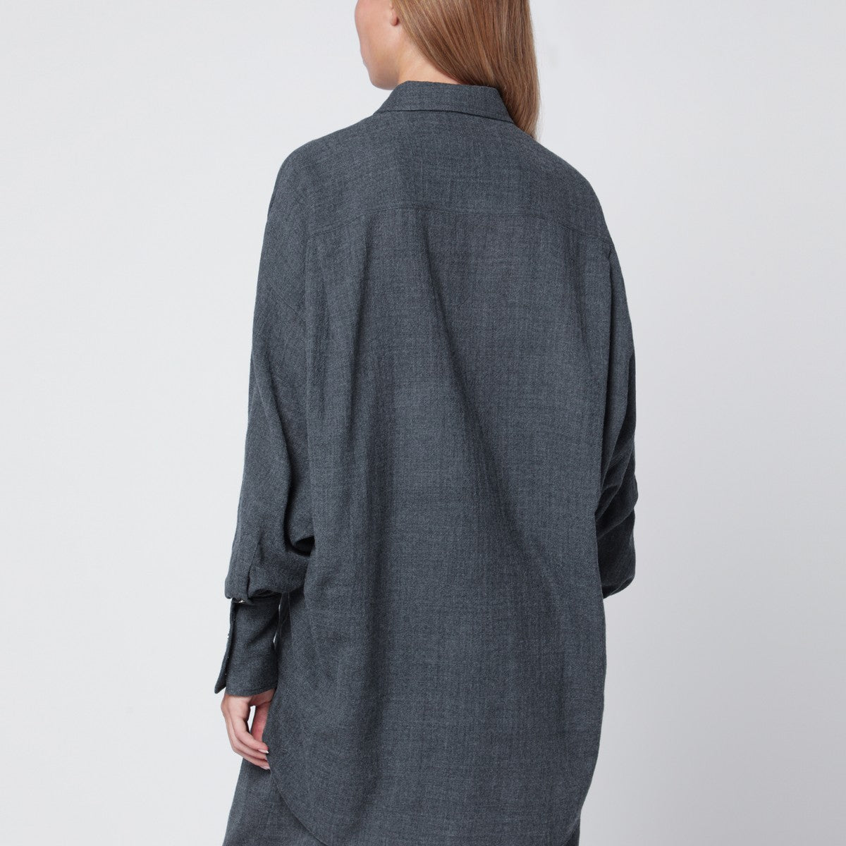 DARKPARK Grey melange Georgia shirt with scarf Darkpark