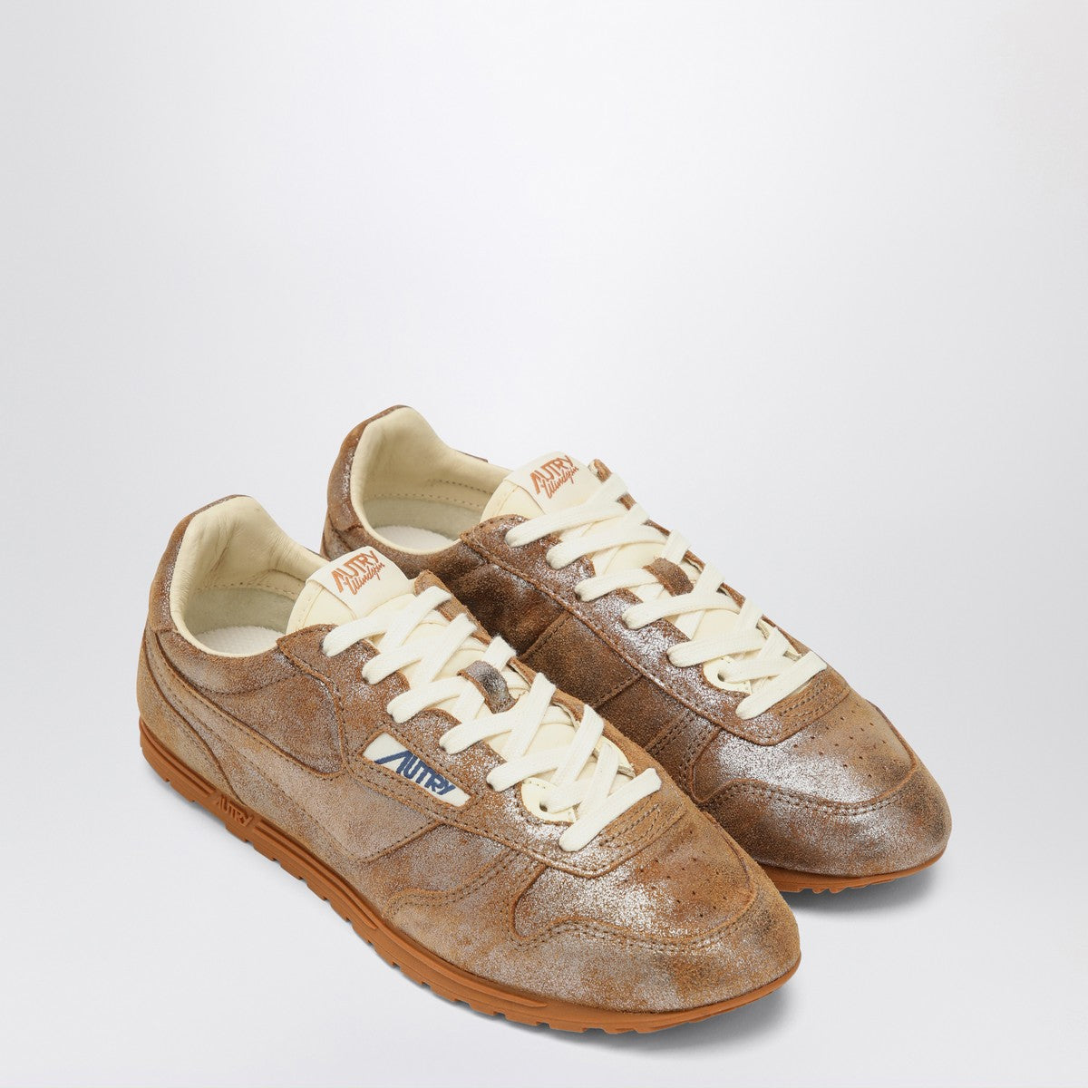 AUTRY Brown/metallic ivory Windspin sneaker Autry
