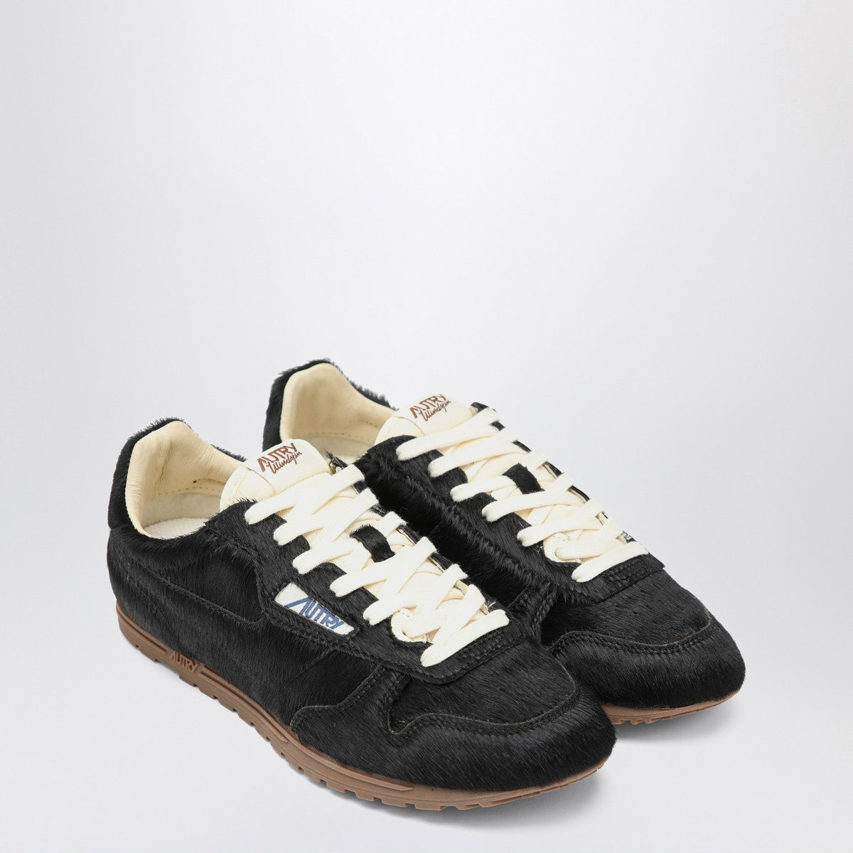 AUTRY Black Windspin sneakers in pony hair Autry
