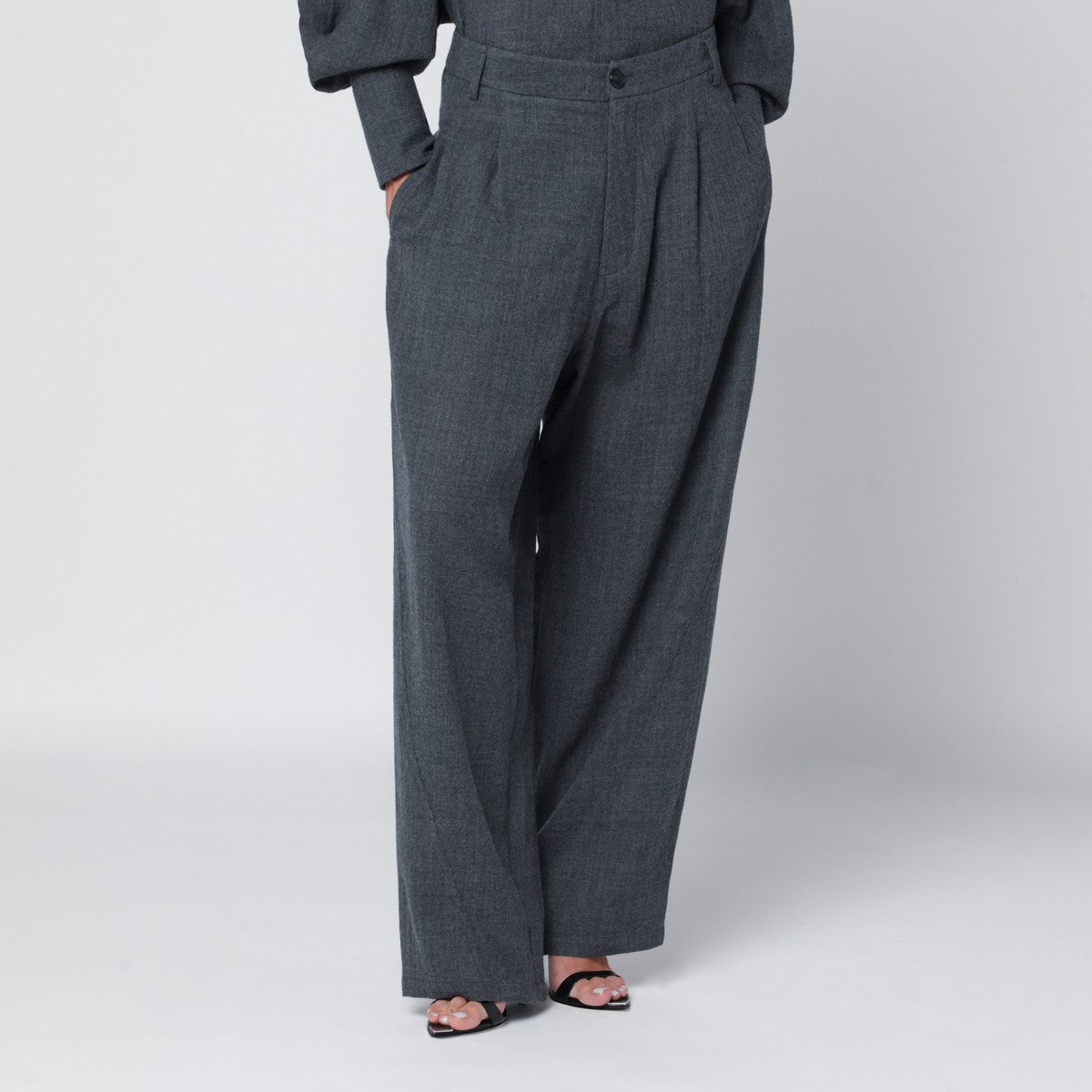 DARKPARK Grey melange Phebe wide-leg trousers Darkpark