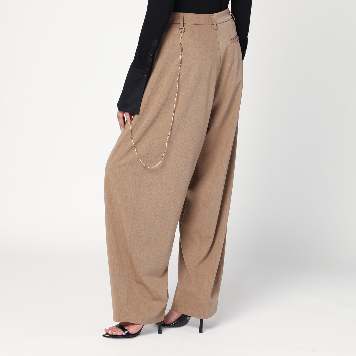 DARKPARK Phebe beige trousers with chain Darkpark