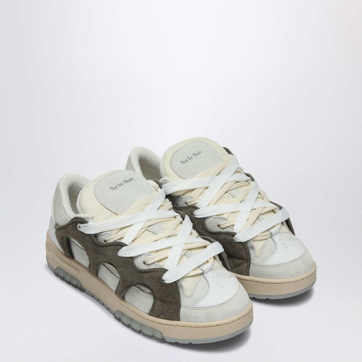 Santha Model 1 dark green/white mesh and suede sneaker Santha