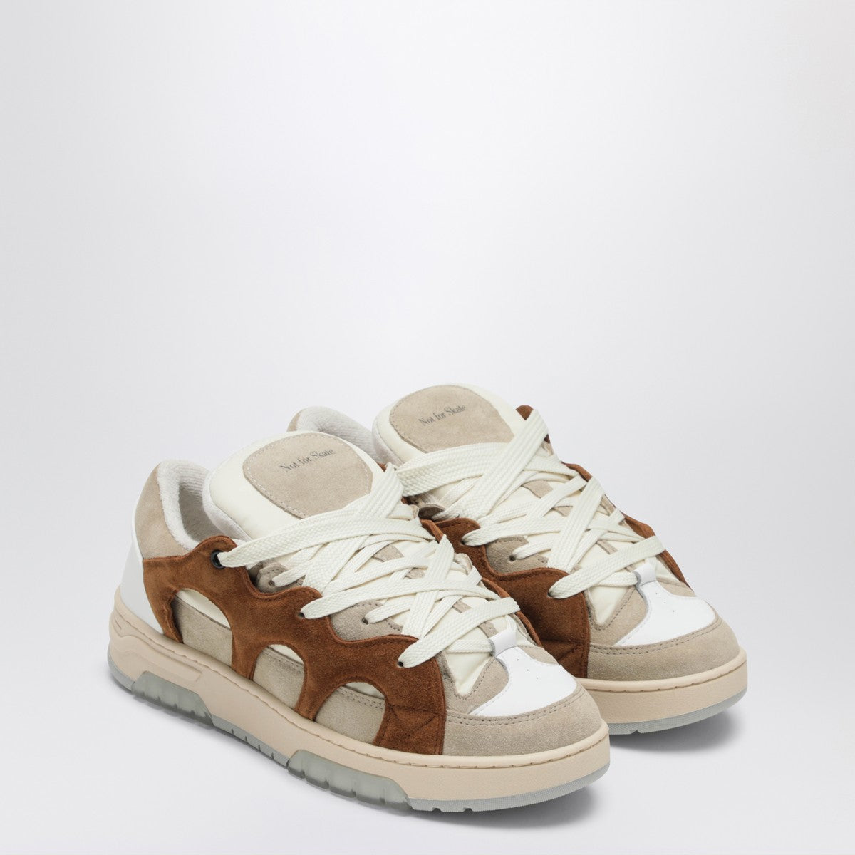 Santha Cream/brown mesh and suede Model 1 sneakers Santha