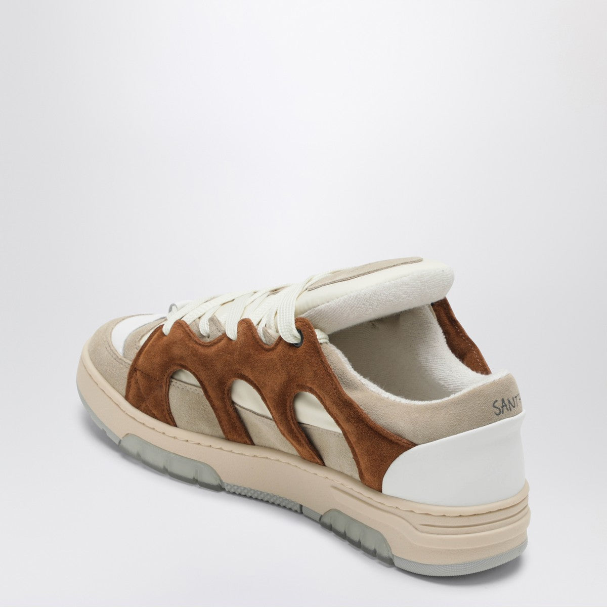 Santha Cream/brown mesh and suede Model 1 sneakers Santha