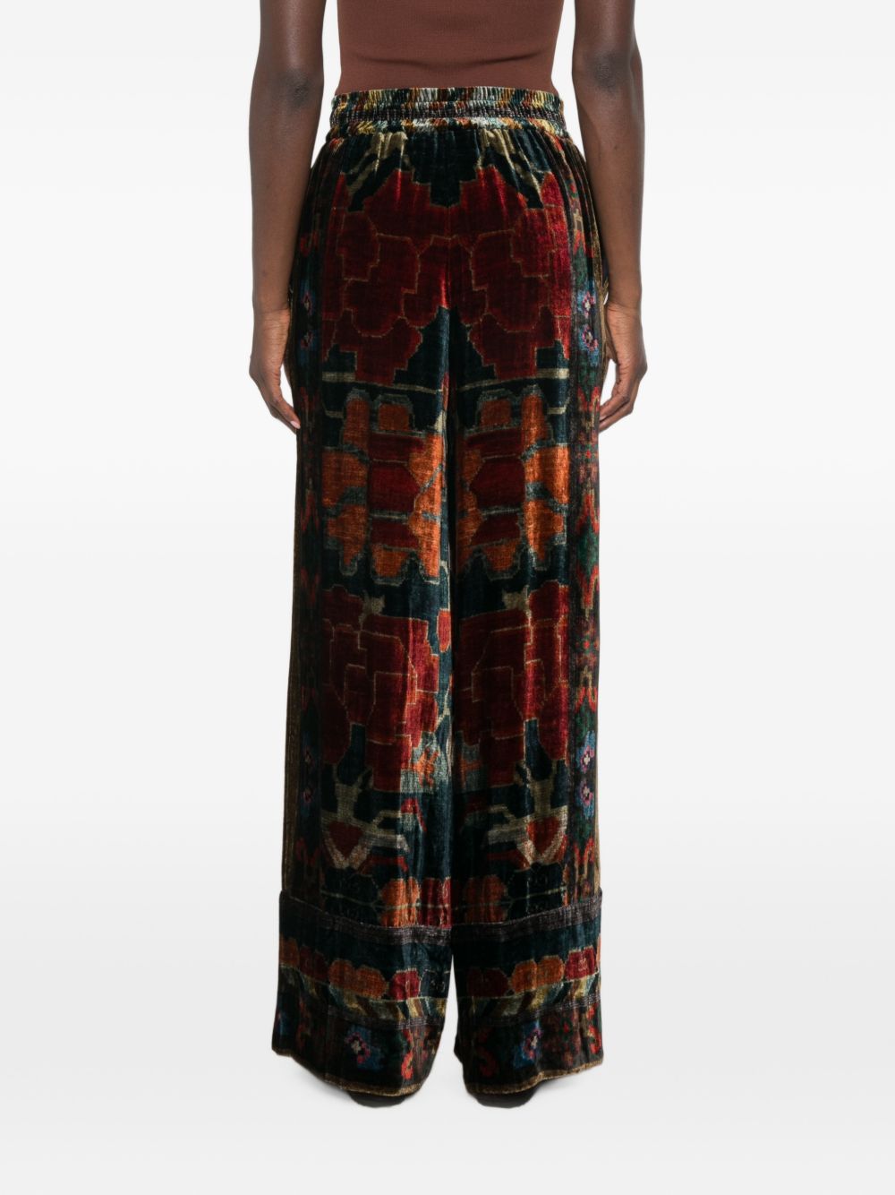 PRINTED WIDE-LEG TROUSERS