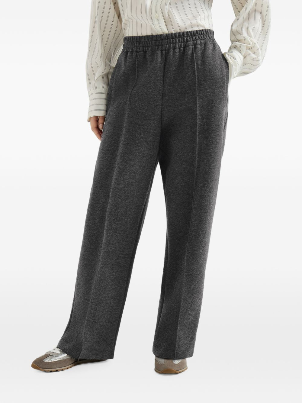 COTTON AND CASHMERE TROUSERS