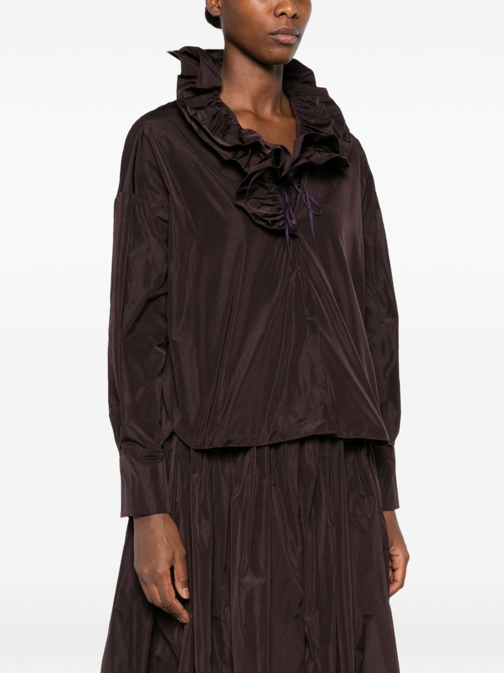 RUFFLED TAFFETAS BLOUSE