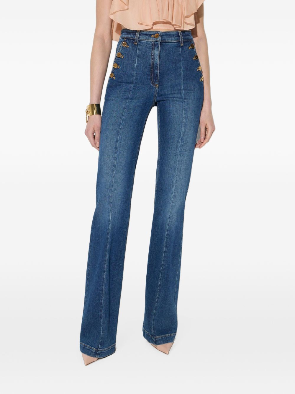 FLARED LEG DENIM JEANS