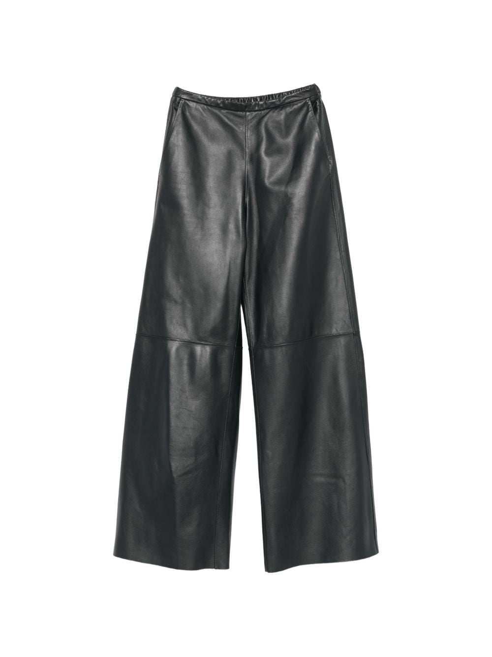 LEATHER HIGH-WAISTED TROUSERS