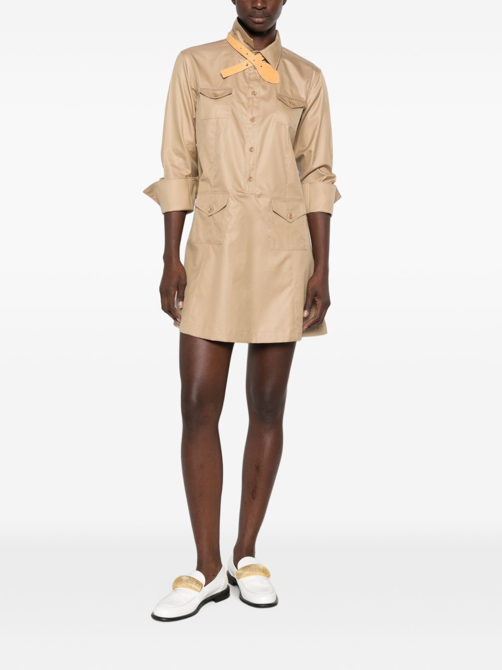 COTTON AND SILK SHORT DRESS