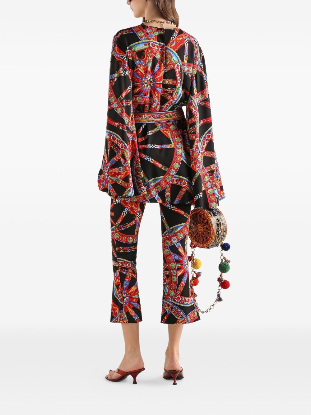 CARRETTI PRINT SILK TROUSERS