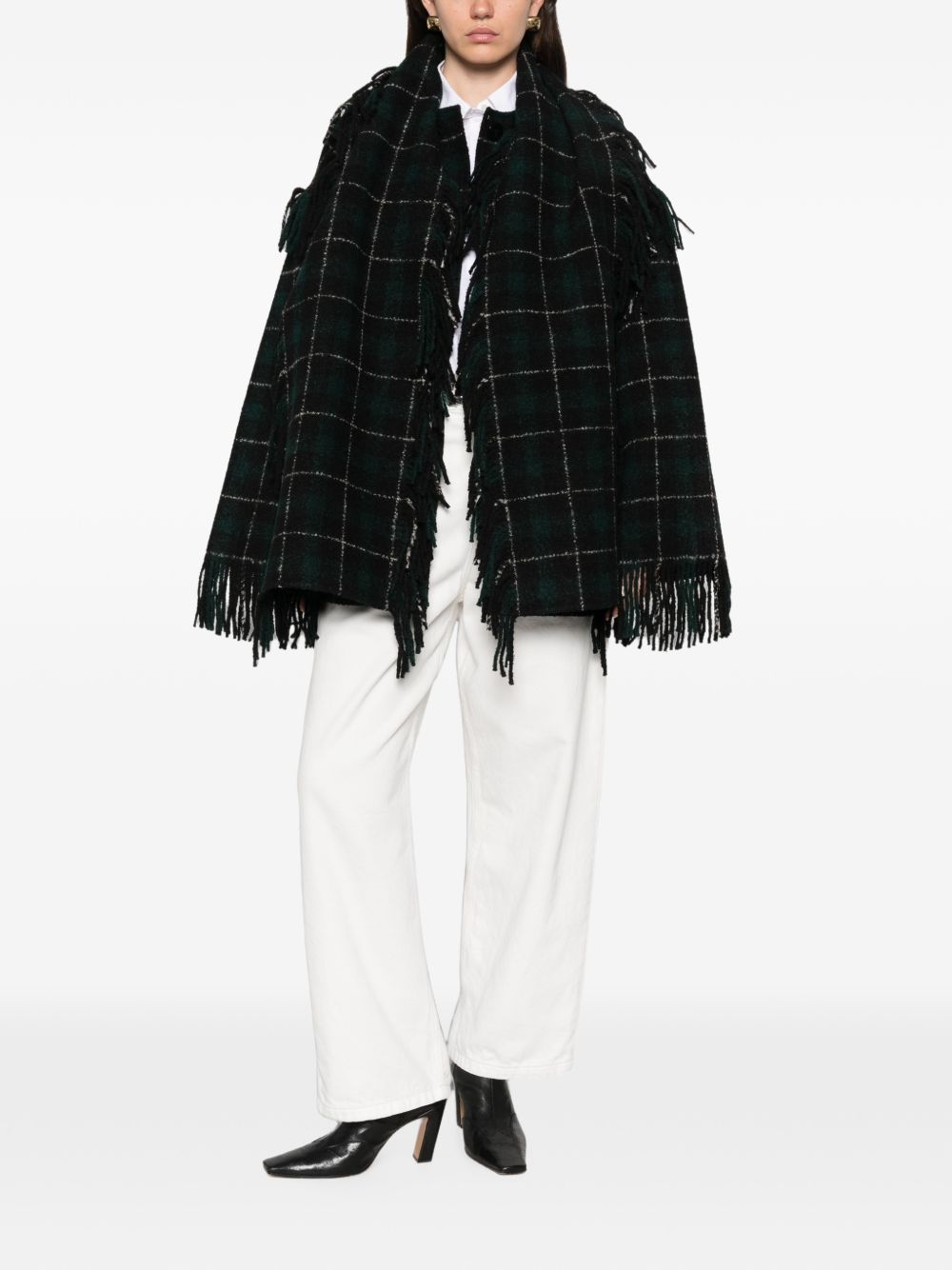 WOOL FRINGED SCARF JACKET