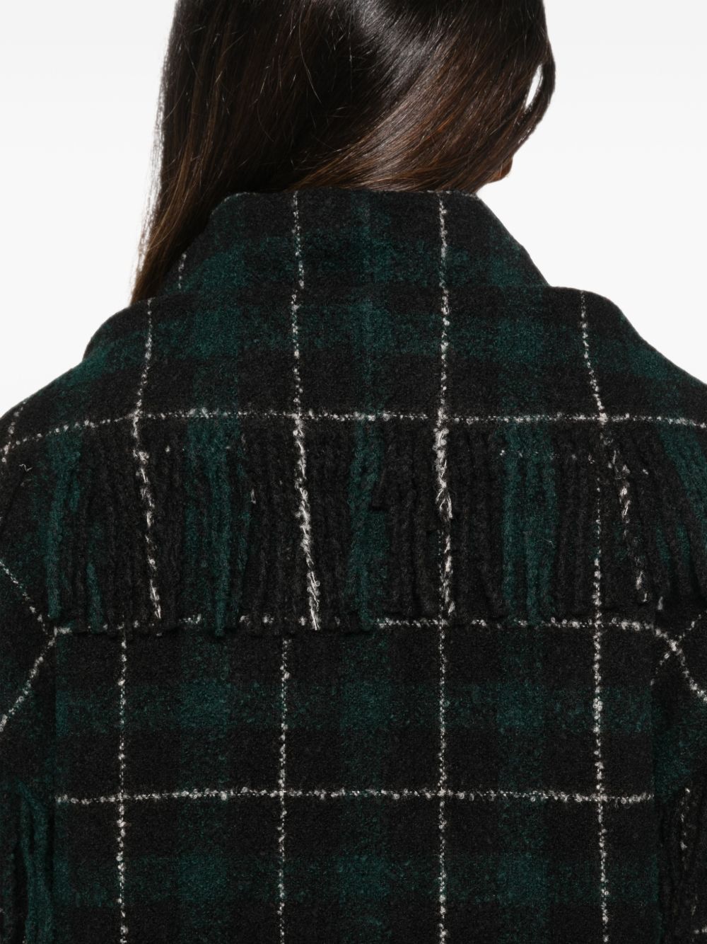 WOOL FRINGED SCARF JACKET