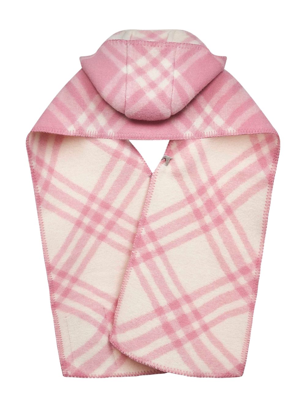 CHECK WOOL HOODED SCARF