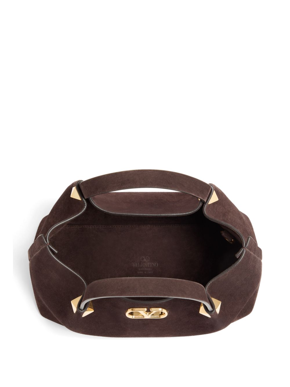 VLOGO SIGNATURE SMALL SUEDE LEATHER TOTE