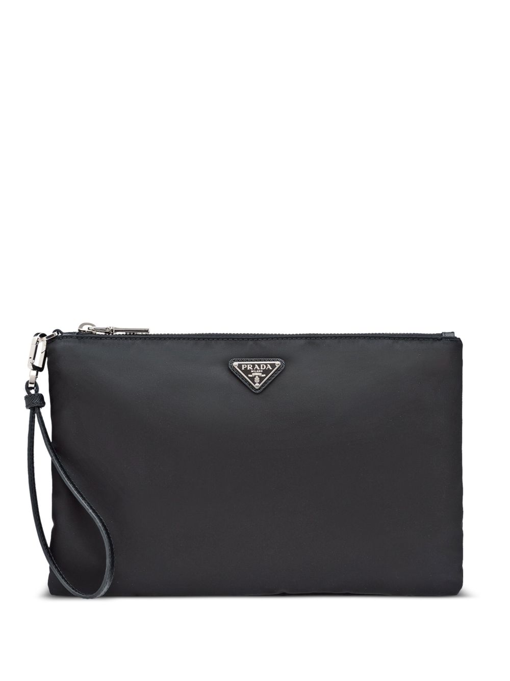 RE-NYLON AND SAFFIANO POUCH