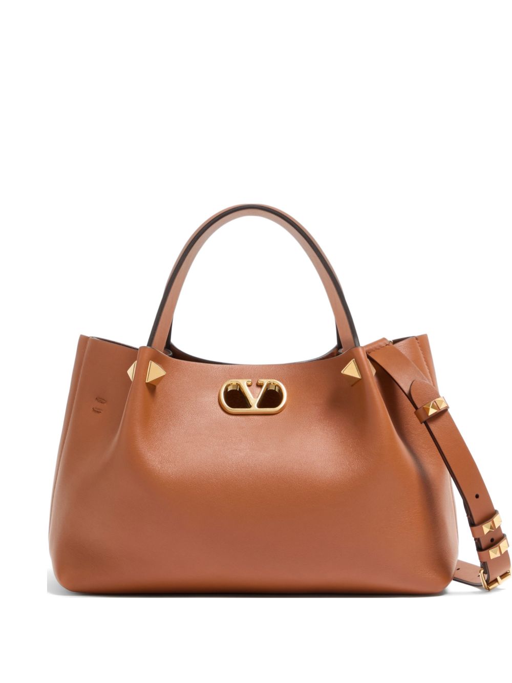 VLOGO SIGNATURE SMALL LEATHER TOTE