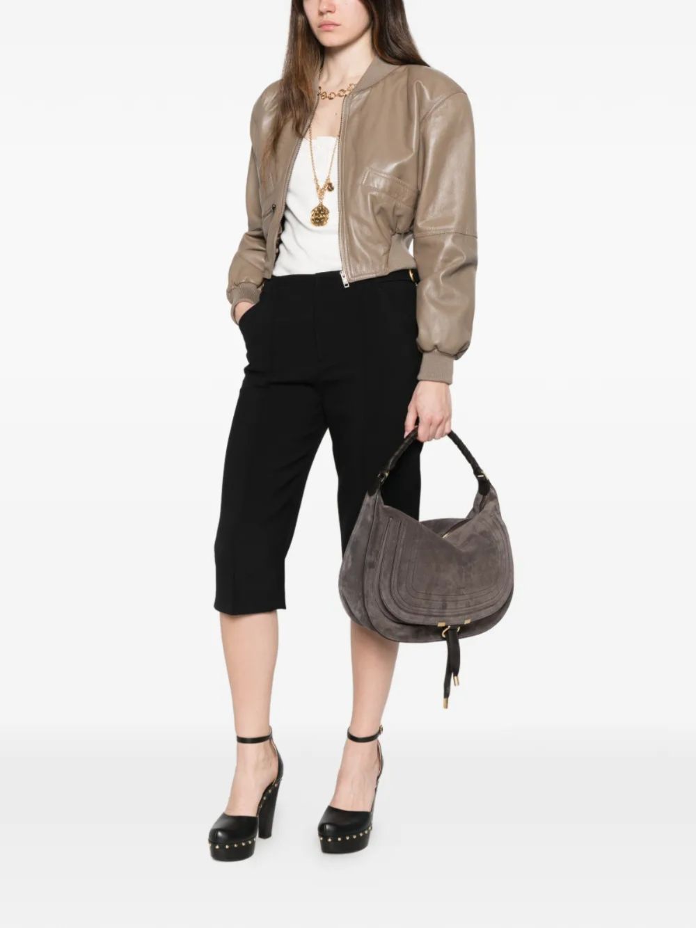 MARCIE SUEDE LEATHER HOBO BAG