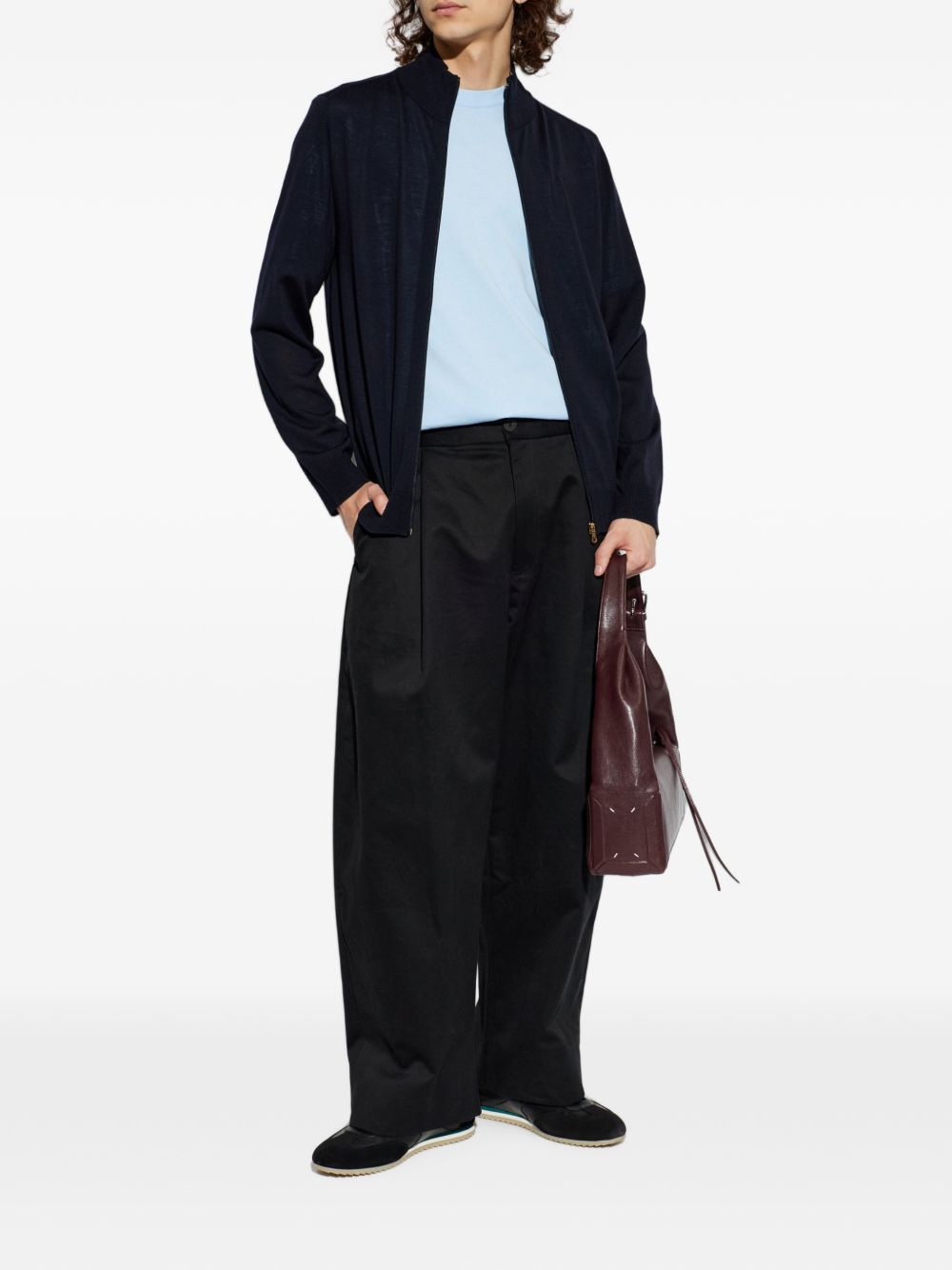 WOOL ZIPPED CARDIGAN