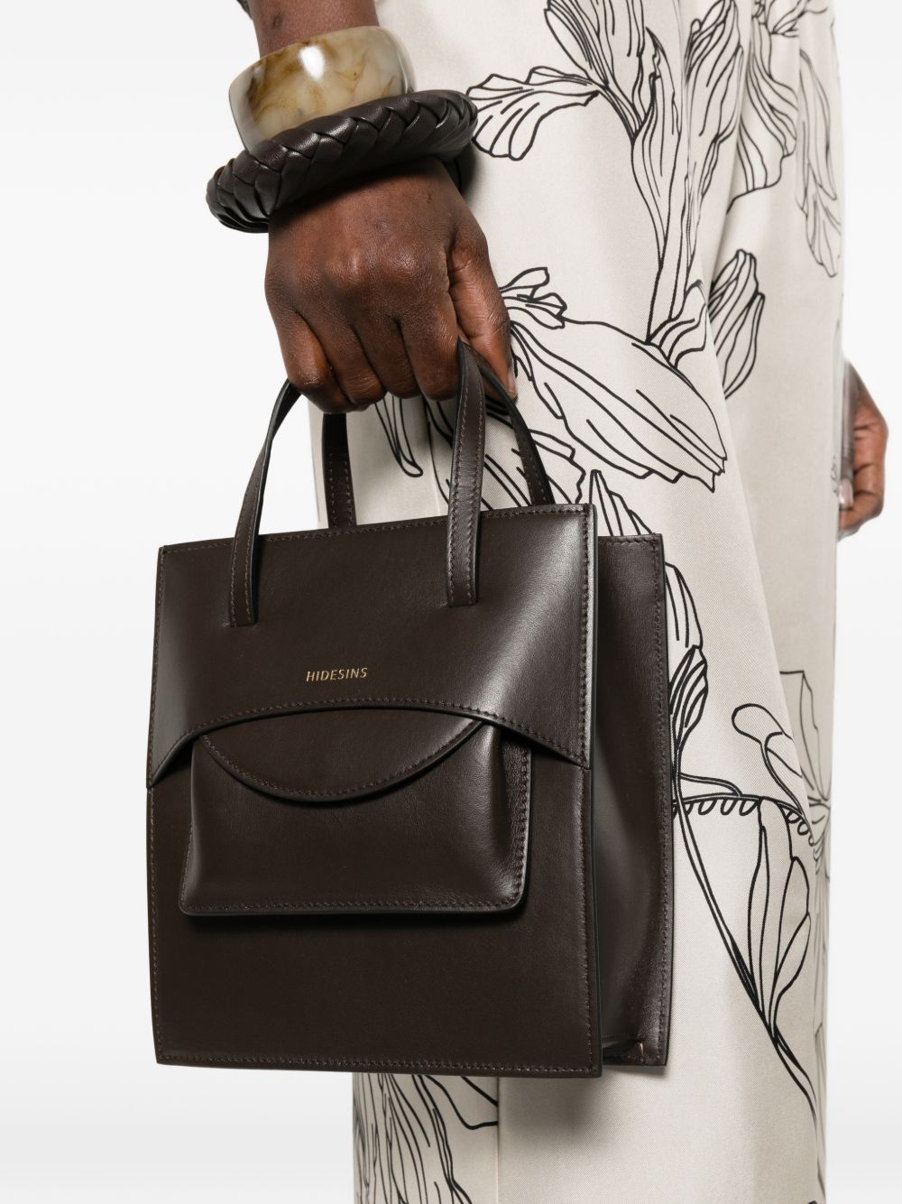 POCKET LEATHER HANDBAG