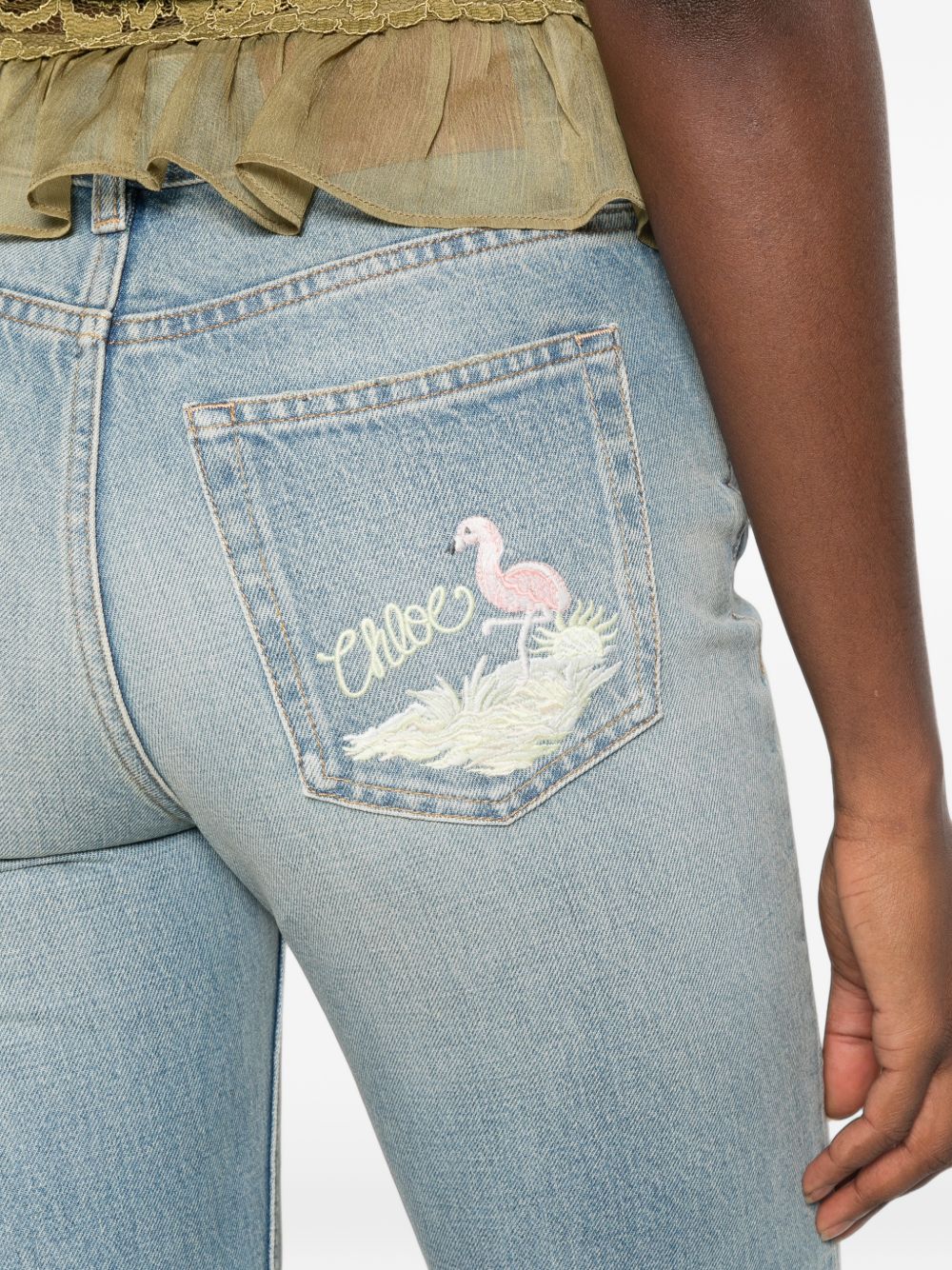 FLARED LEG DENIM JEANS