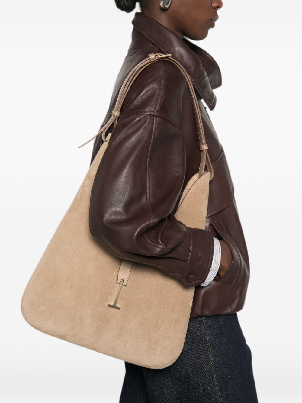 SUEDE LEATHER MEDIUM HOBO BAG