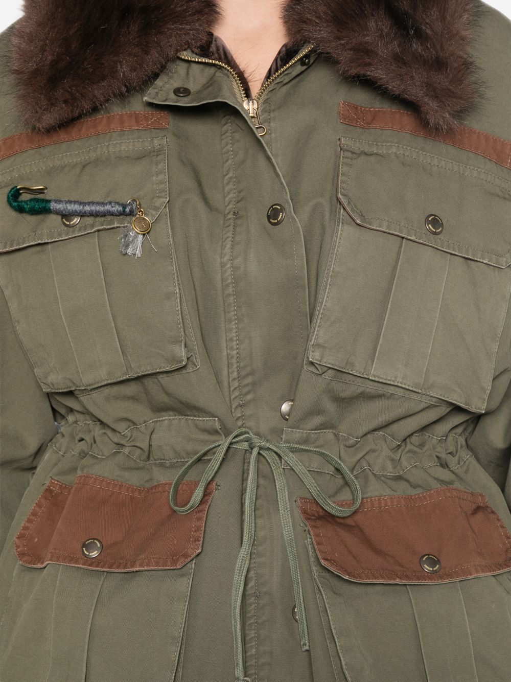 FAUX FUR DETAIL COTTON PARKA COAT